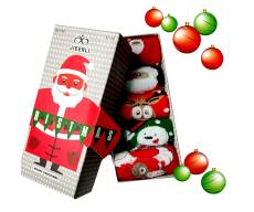 JIEERLI / Подарочный набор носки с принтом "MERRY CHRISTMAS"